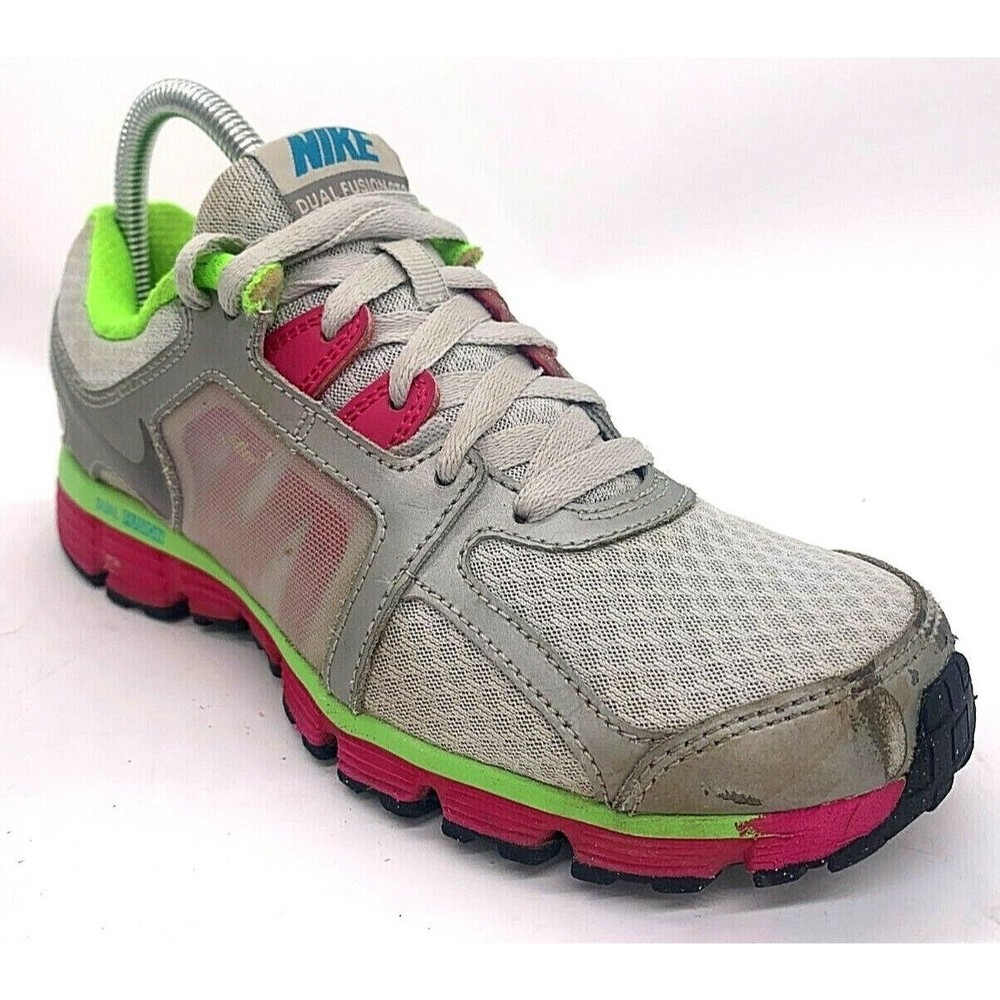 Nike Womens Dual Fusion ST 2 454240-020 Gray Pink Running Shoes Size US 8 UK 5.5